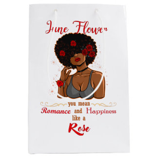 June Flower Rose Black Birthday Queen Melanin Medium Cadeauzakje
