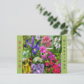 June Flowers Collage Cust. Briefkaart (Staand voorkant)