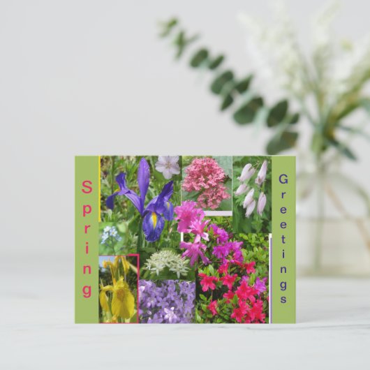 June Flowers Collage Cust. Briefkaart (Staand voorkant)