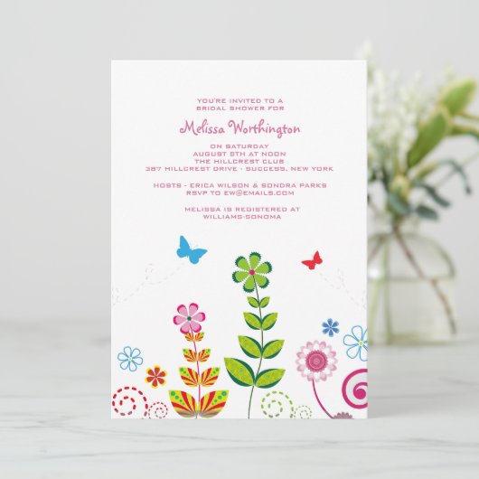 June Garden Invitation Kaart (Staand voorkant)