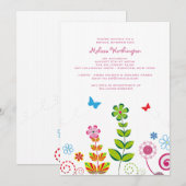 June Garden Invitation Kaart (Voorkant / Achterkant)