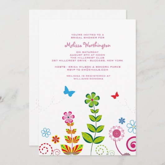 June Garden Invitation Kaart (Voorkant / Achterkant)