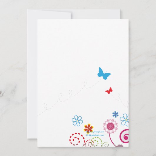 June Garden Photo Invitation Kaart (Achterkant)