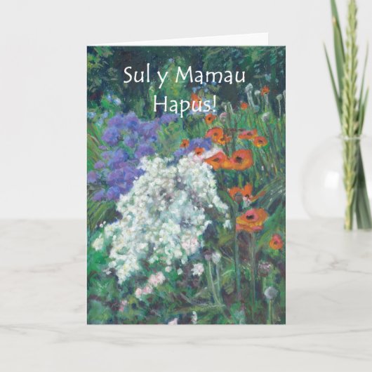 "June Garden" Welsh Moederdag Kaart (Voorkant)
