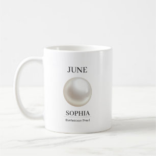June Geboortesteen Verjaardagsnaam Parel Koffiemok