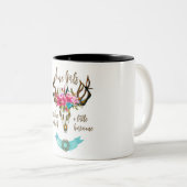 June Girls zijn zonneschijn. Boho Skull Bohemian Tweekleurige Koffiemok (Voorkant rechts)