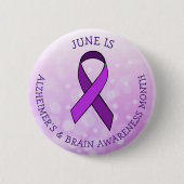 June is Alzheimer and Brain Awareness Month Ronde Button 5,7 Cm (Voorkant)