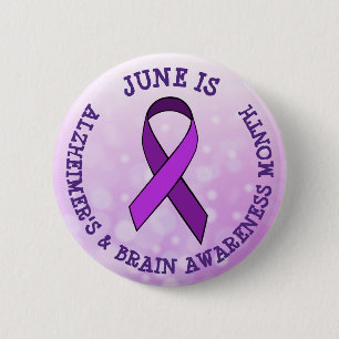 June is Alzheimer & Brain Awareness Month Ronde Button 5,7 Cm