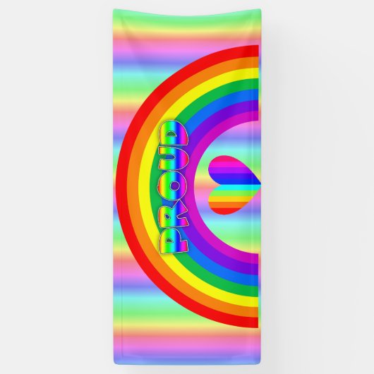 June is LGBT Pride Month Button Spandoek (Verticaal)