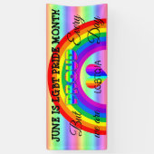 June is LGBT Pride Month Button Spandoek (Verticaal)
