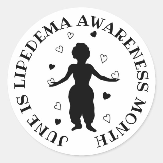June is Lipedema Awareness Maand Ronde Sticker (Voorkant)