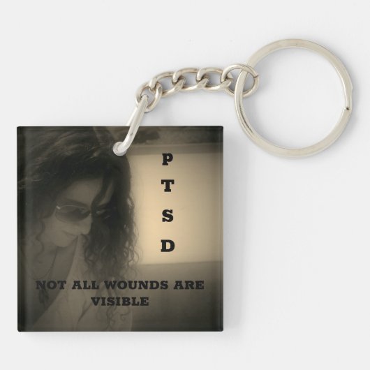 June is PTSD Bewustmaands Sleutelhanger (Achterkant)