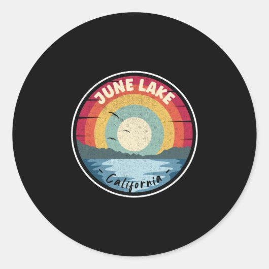 June Lake California Colorful Scene Ronde Sticker (Voorkant)