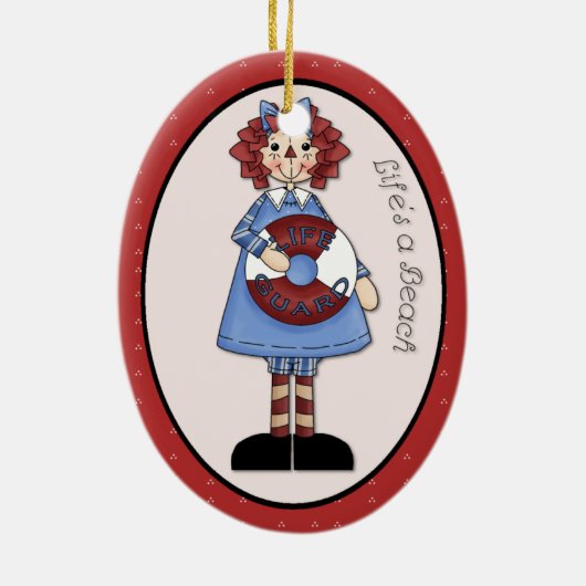 June "Life's a Beach" Annie Advent Ornament (Achterkant)