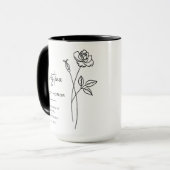 June Maid of Honor | Roos Geboortebloem Mok (Voorkant links)