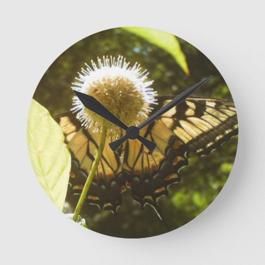 June Monarch Flower Clock Ronde Klok (Voorkant)