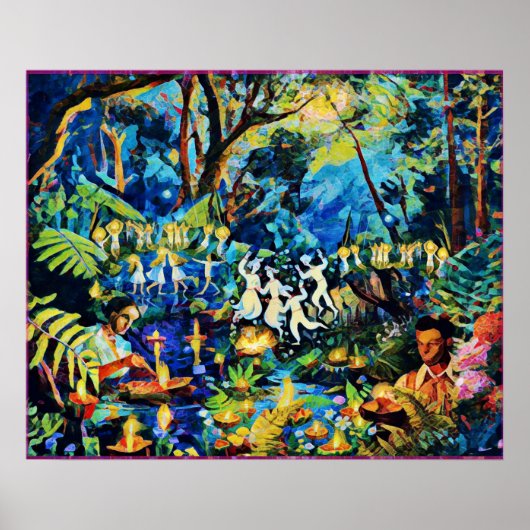 June Naive Folk Art Summer Celebration Poster (Voorkant)