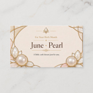 June Pearl Birthstone Shop Card Visitekaartje