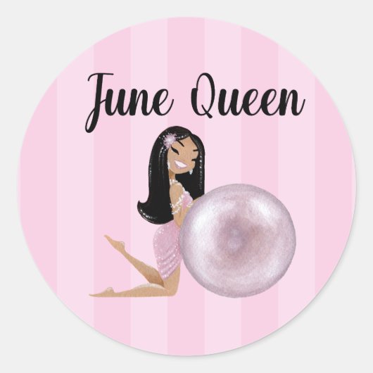 June Queen Ronde Sticker (Voorkant)