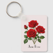 June Roos Bloemen Sleutelhanger (Voorkant)