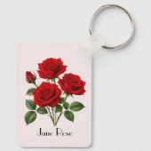 June Roos Bloemen Sleutelhanger (Achterkant)