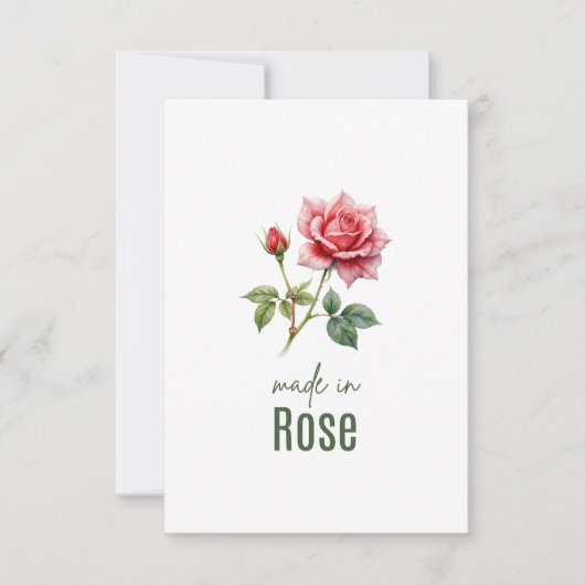 June Rose Birth Flower Flat Thank You Card Bedankkaart (Voorkant)