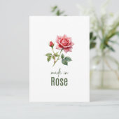 June Rose Birth Flower Flat Thank You Card Bedankkaart (Staand voorkant)