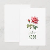 June Rose Birth Flower Flat Thank You Card Bedankkaart (Voorkant / Achterkant)