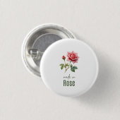 June Rose Birth Flower Flat Thank You Ronde Button 3,2 Cm (Voorkant /achterkant)