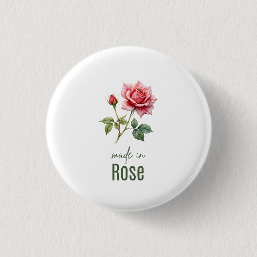 June Rose Birth Flower Flat Thank You Ronde Button 3,2 Cm (Voorkant)