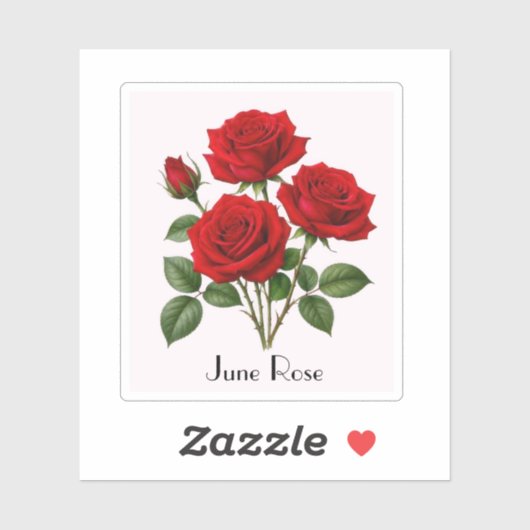 June Rose Bloemen Sticker (Vel)
