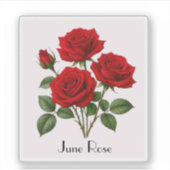 June Rose Bloemen Sticker (Voorkant)