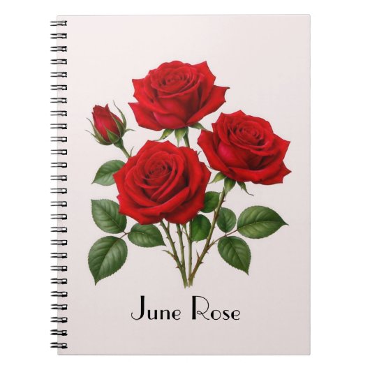 June Rozen Bloemen Notitieboek (Voorkant)