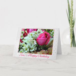 June Stunning Pink Red Rose Birthday Maand Kaart