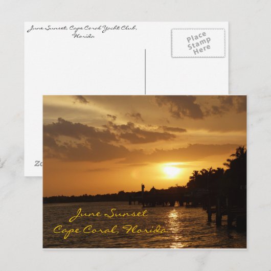 June Sunset in Cape Coral, Florida Briefkaart (Voorkant / Achterkant)