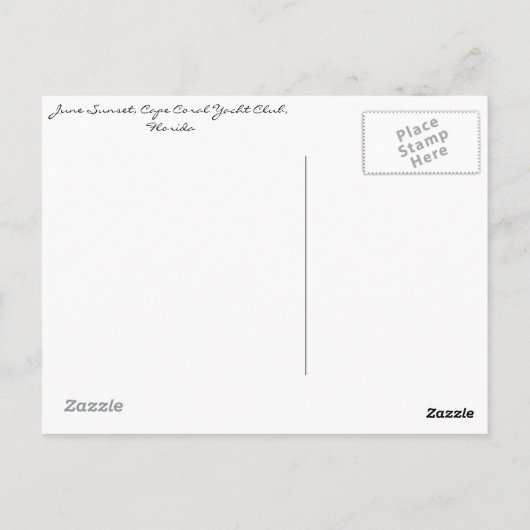 June Sunset in Cape Coral, Florida Briefkaart (Achterkant)