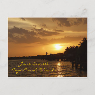 June Sunset in Cape Coral, Florida Briefkaart