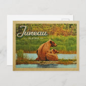 Juneau Alaska Beren Vintage Travel Briefkaart (Voorkant / Achterkant)