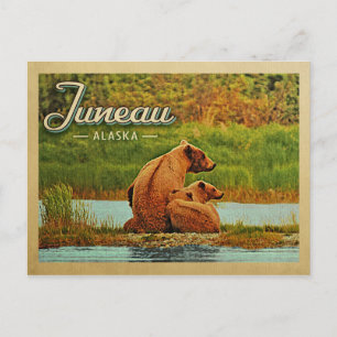Juneau Alaska Beren Vintage Travel Briefkaart