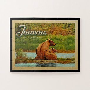 Juneau Alaska Beren Vintage Travel Legpuzzel