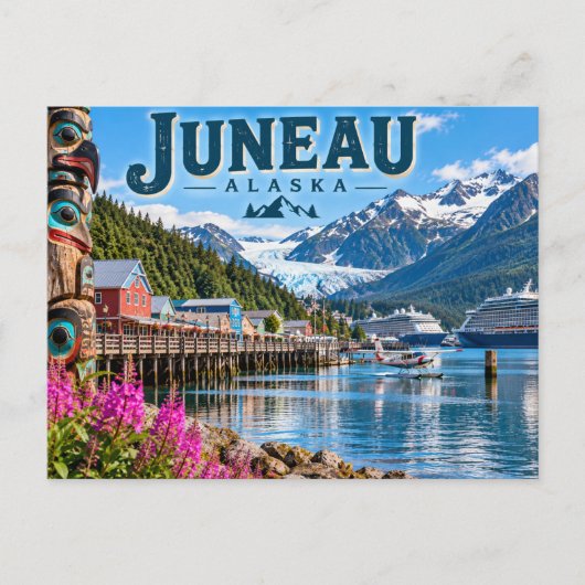 Juneau Alaska Briefkaart (Voorkant)