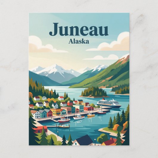 Juneau Alaska Briefkaart (Voorkant)