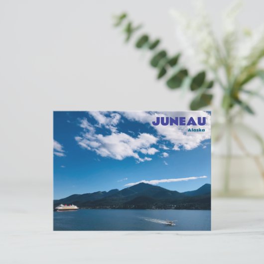 Juneau Alaska Briefkaart met Cruise Float Plane (Staand voorkant)
