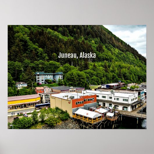 Juneau, Alaska, foto van de stad Poster (Voorkant)