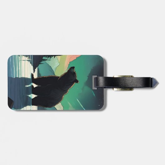 Juneau Alaska grizzly beer aurora noorderlicht Bagagelabel (Achterkant horizontaal)