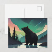 Juneau Alaska grizzly beer aurora noorderlicht Briefkaart (Voorkant / Achterkant)