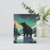 Juneau Alaska grizzly beer aurora noorderlicht Briefkaart (Staand voorkant)