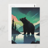 Juneau Alaska grizzly beer aurora noorderlicht Briefkaart (Voorkant / Achterkant)