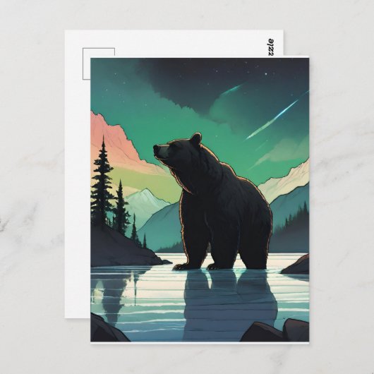 Juneau Alaska grizzly beer aurora noorderlicht Briefkaart (Voorkant / Achterkant)