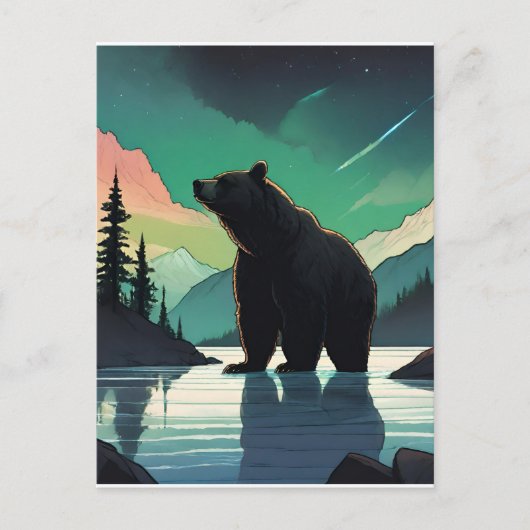 Juneau Alaska grizzly beer aurora noorderlicht Briefkaart (Voorkant)